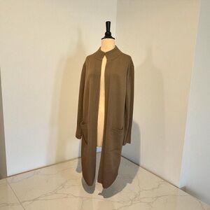 Athleta Spirit Wool Cashmere Long Wrap Cardigan Sweater Rustic Beige S/P Pre-Own